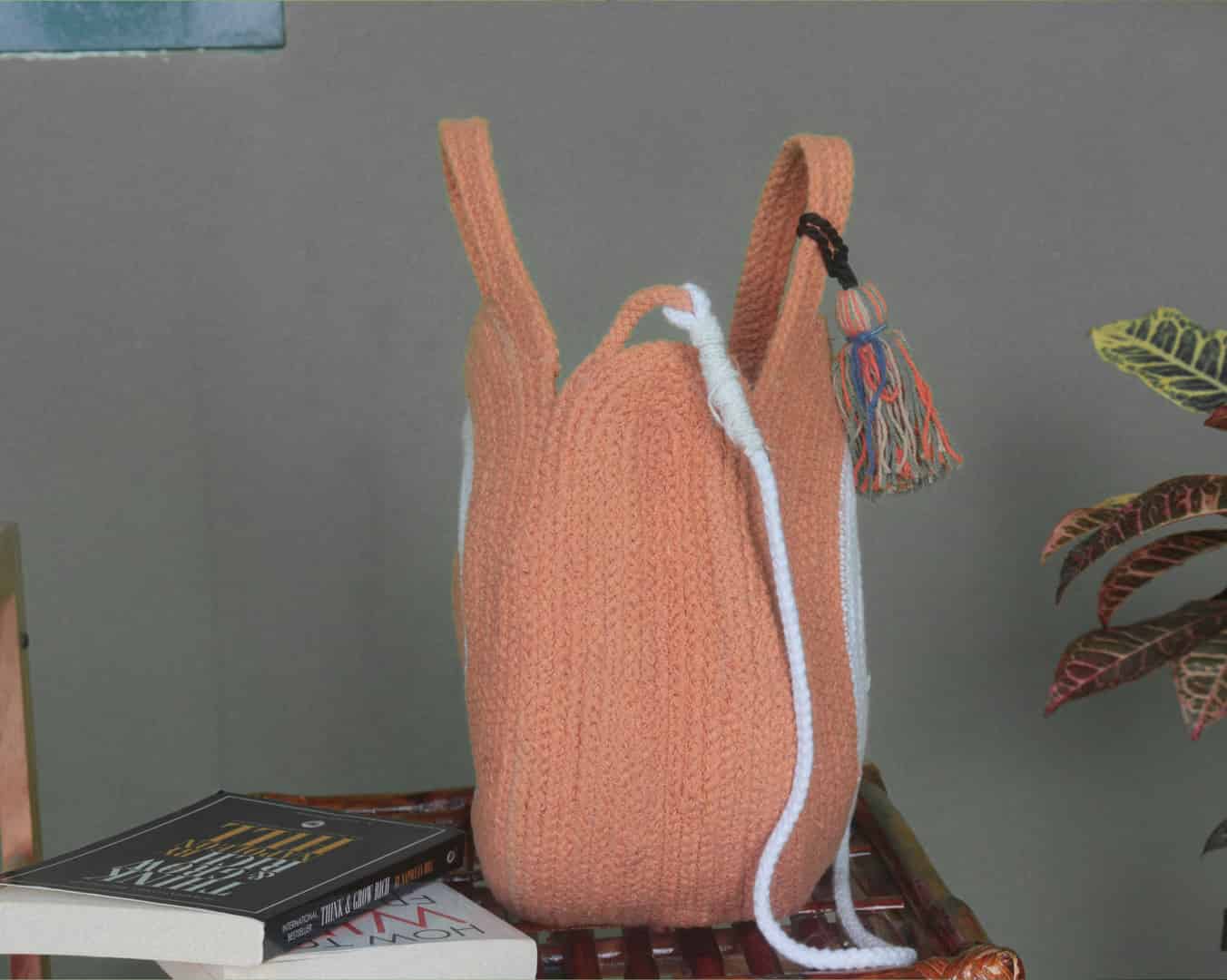 Orange and White Cotton Bags - Image 3