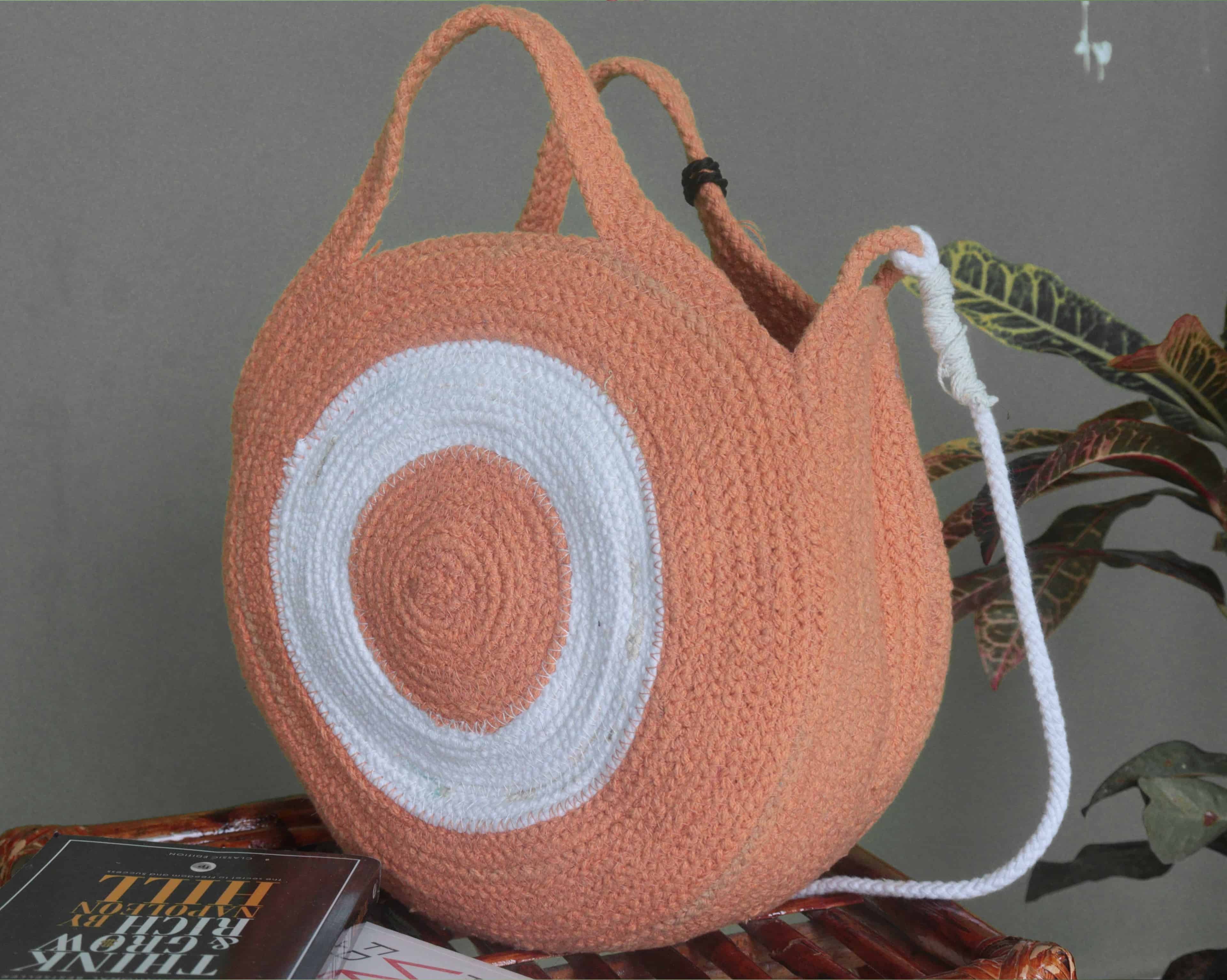 Orange and White Cotton Bags - Image 4