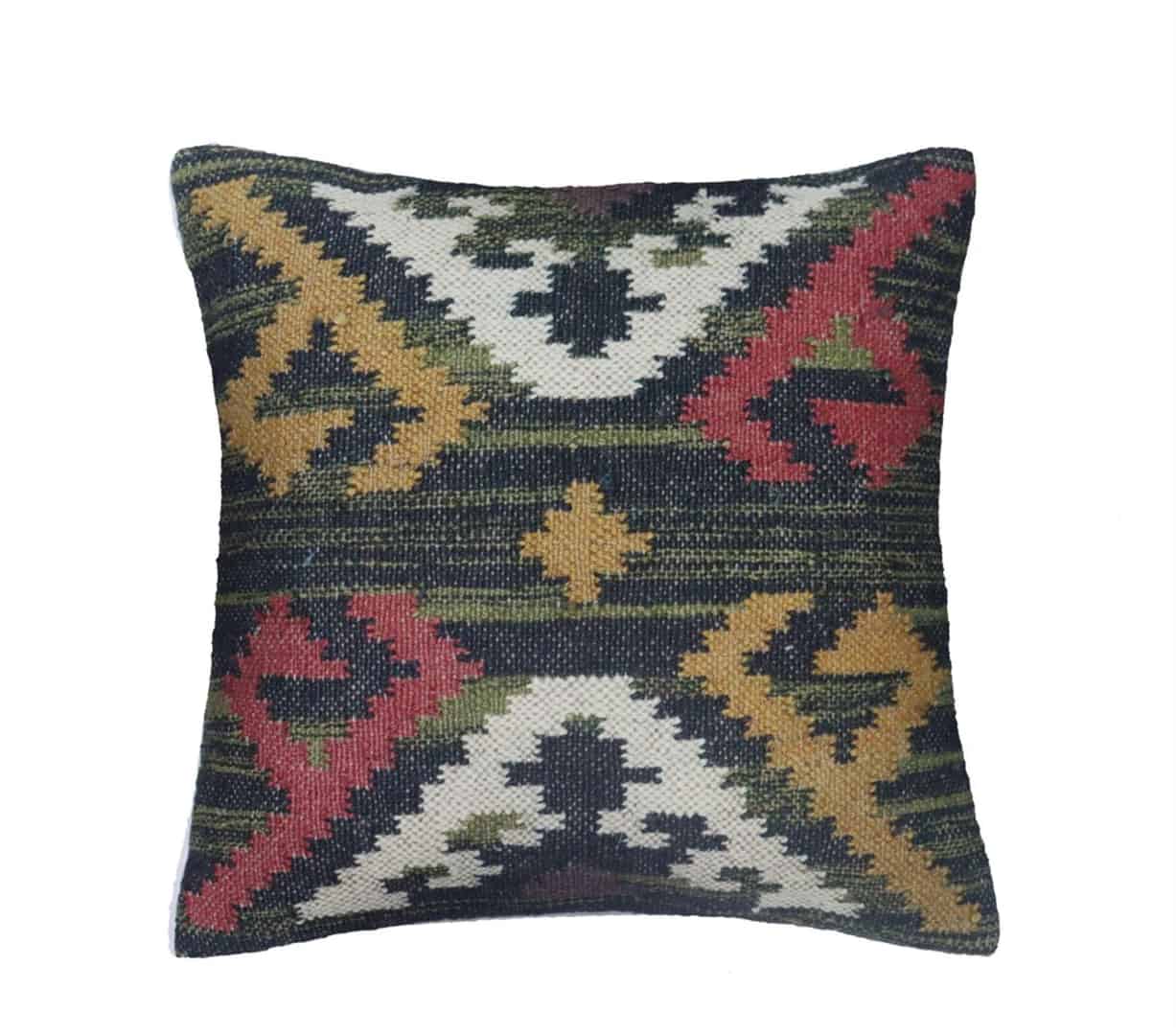 Handmade Wool Jute Cushion Cover - Image 1