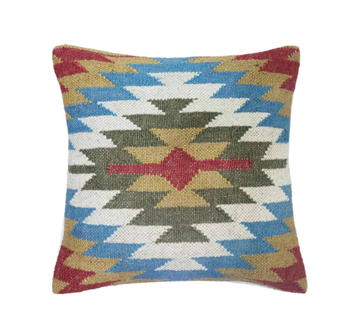 Handwoven Wool Jute Turkish Kilim Pillow Covers - Image 4