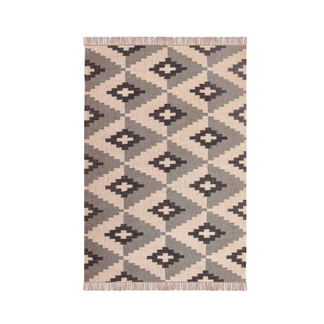 Colorful Vintage Kilim Wool Jute Rug For Living Home - Image 1