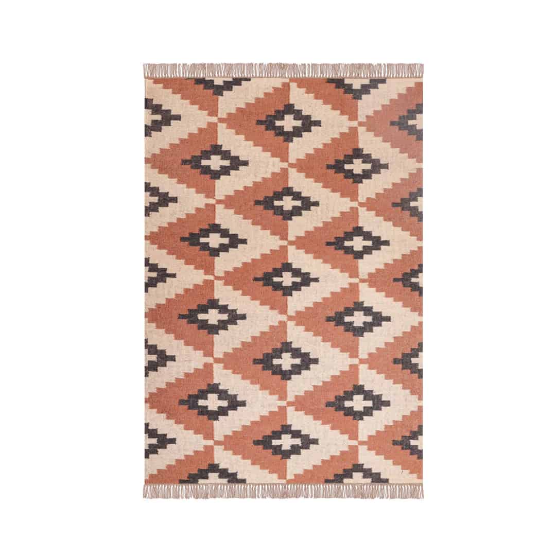 Indian Village Multicolor Vintage Kilim Wool Jute Rugs - Image 1