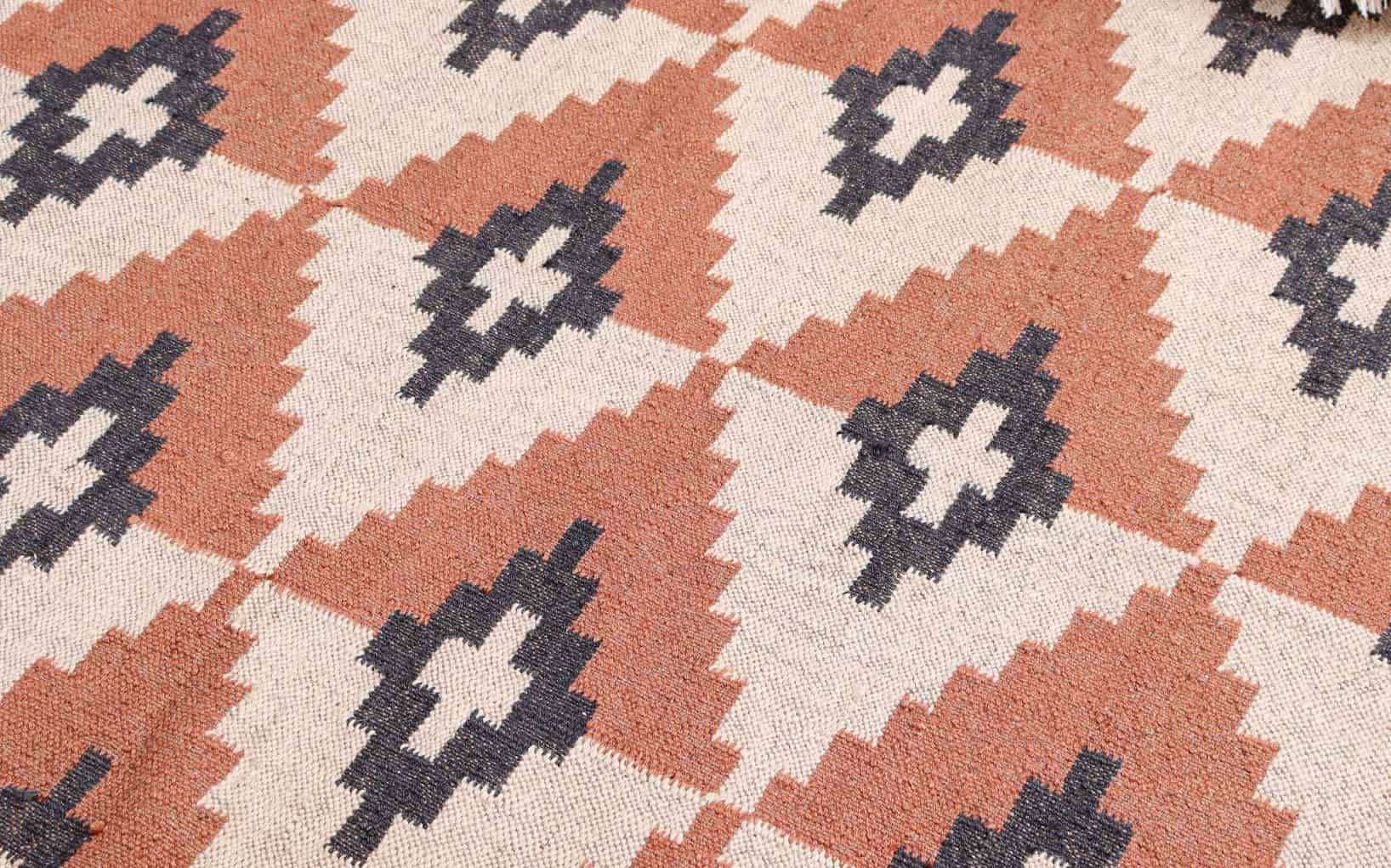 Indian Village Multicolor Vintage Kilim Wool Jute Rugs - Image 4