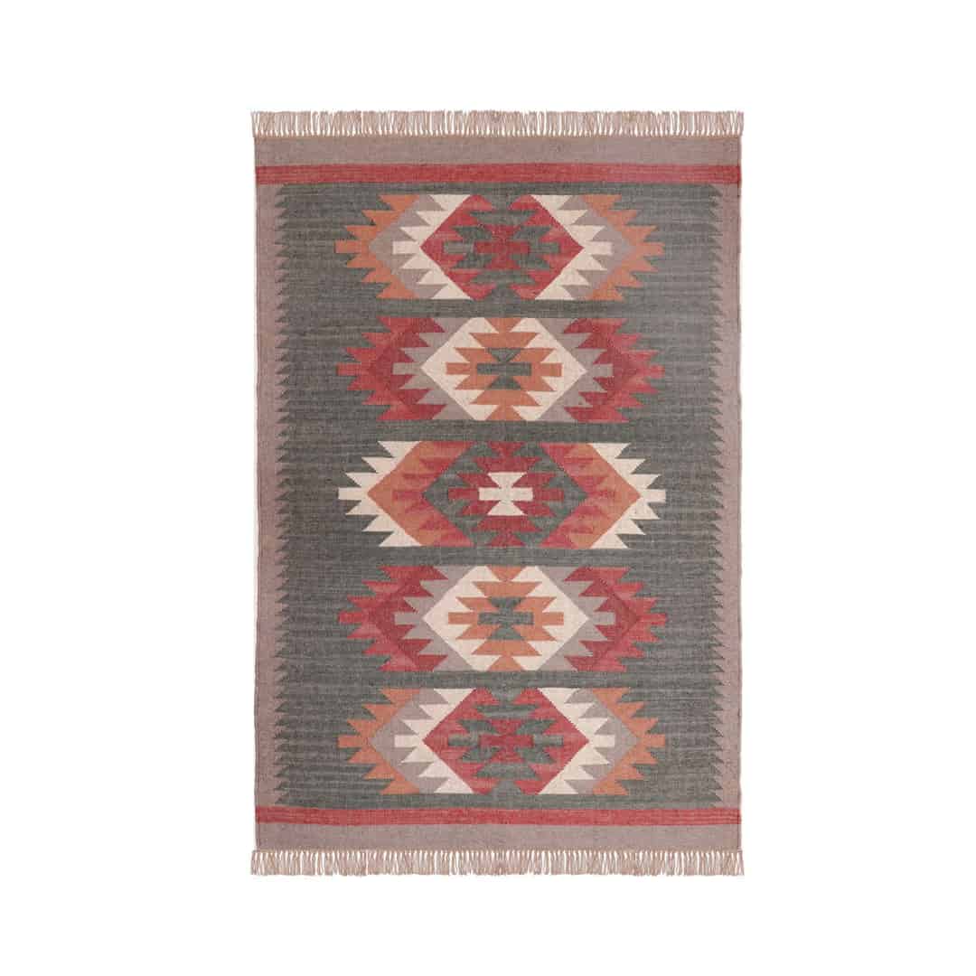 Reversible Vintage Kilim Wool Jute Rugs - Image 1