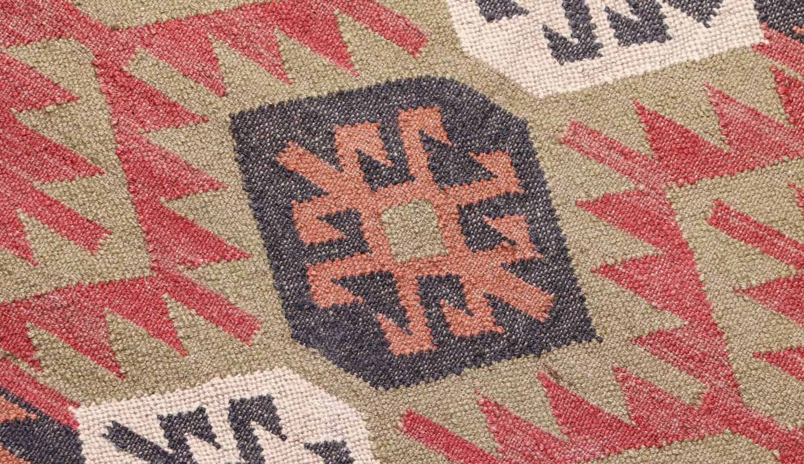 Eco Friendly Colorful Wool Jute Kilim Dhurrie Rug - Image 4