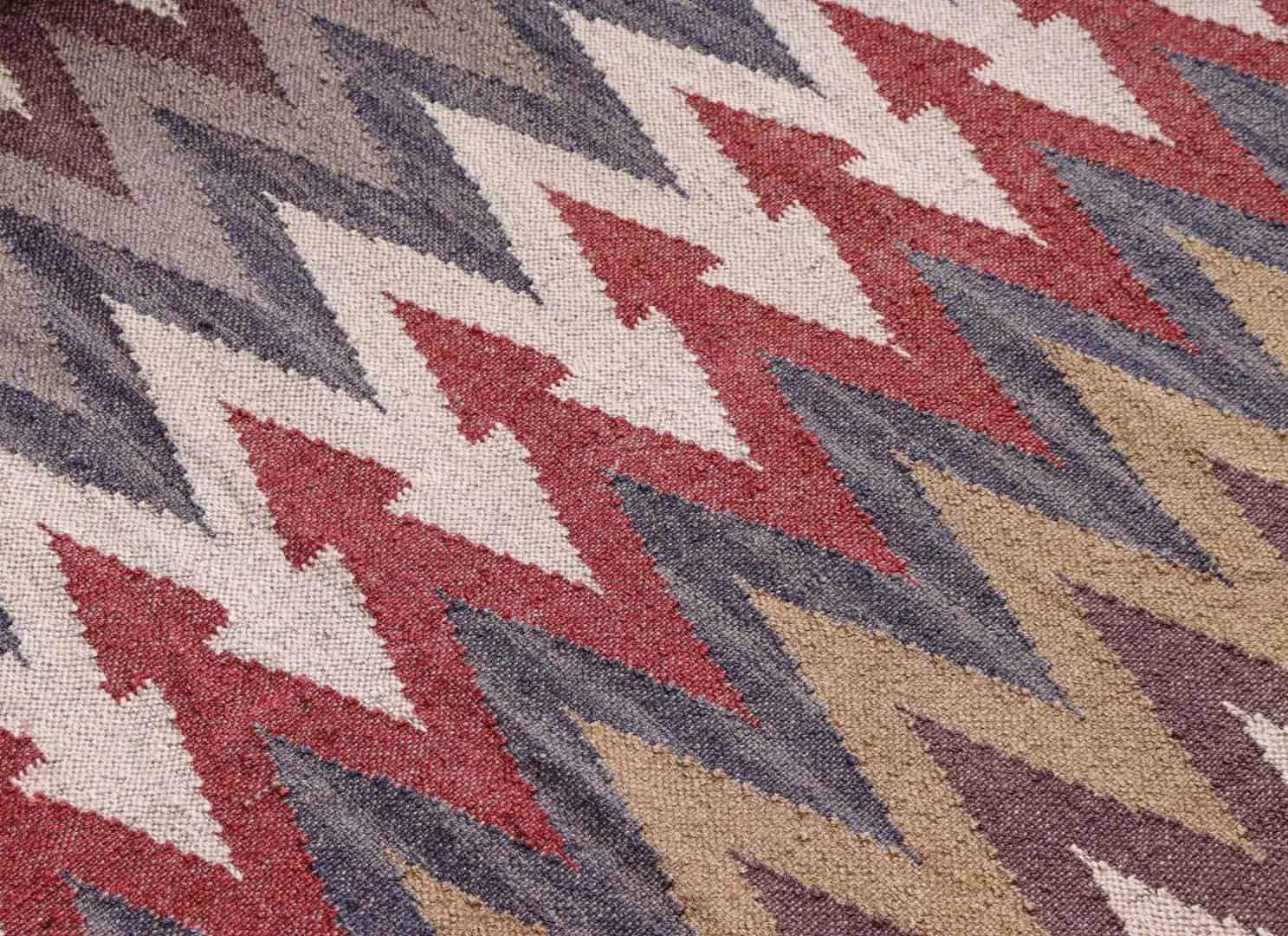 Handwoven Multicolor Wool Jute Kilim Rugs - Image 4