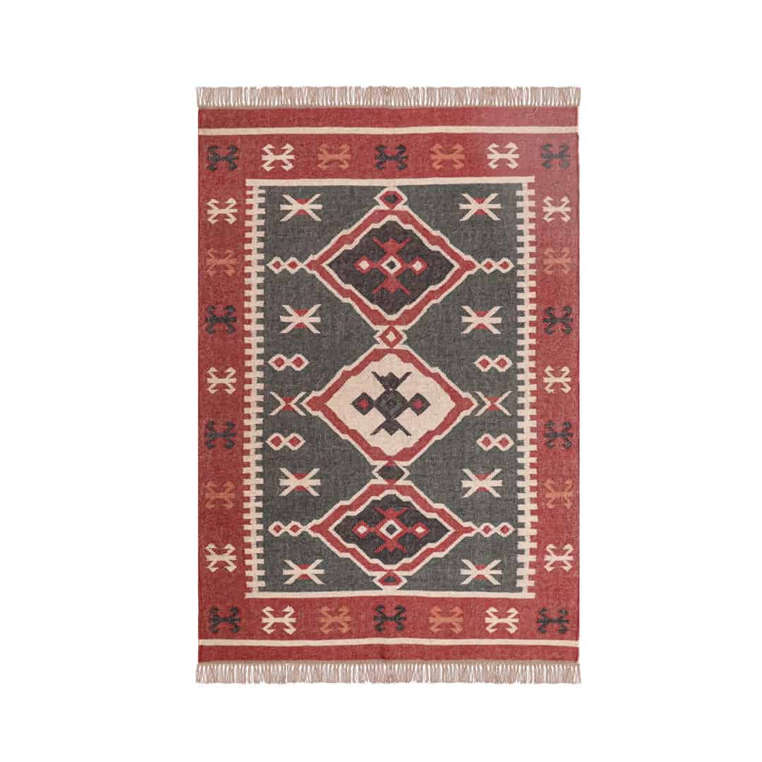 Eco Friendly Wool Jute Kilim Dhurrie Rug - Image 1