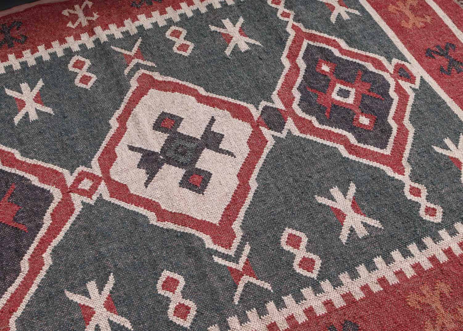 Eco Friendly Wool Jute Kilim Dhurrie Rug - Image 2