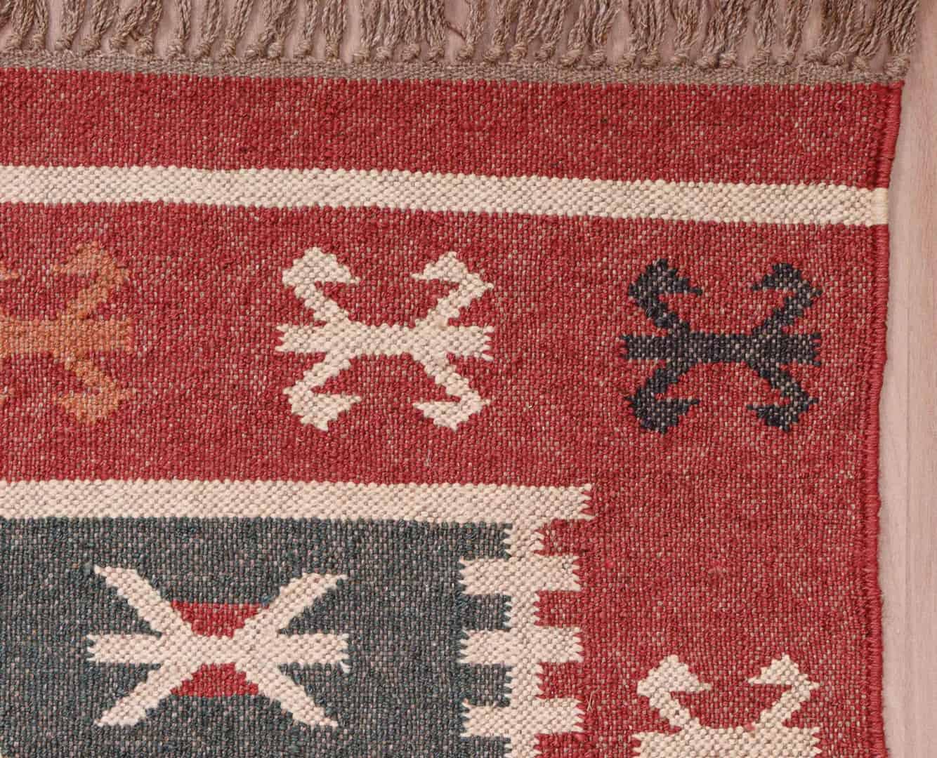 Eco Friendly Wool Jute Kilim Dhurrie Rug - Image 3