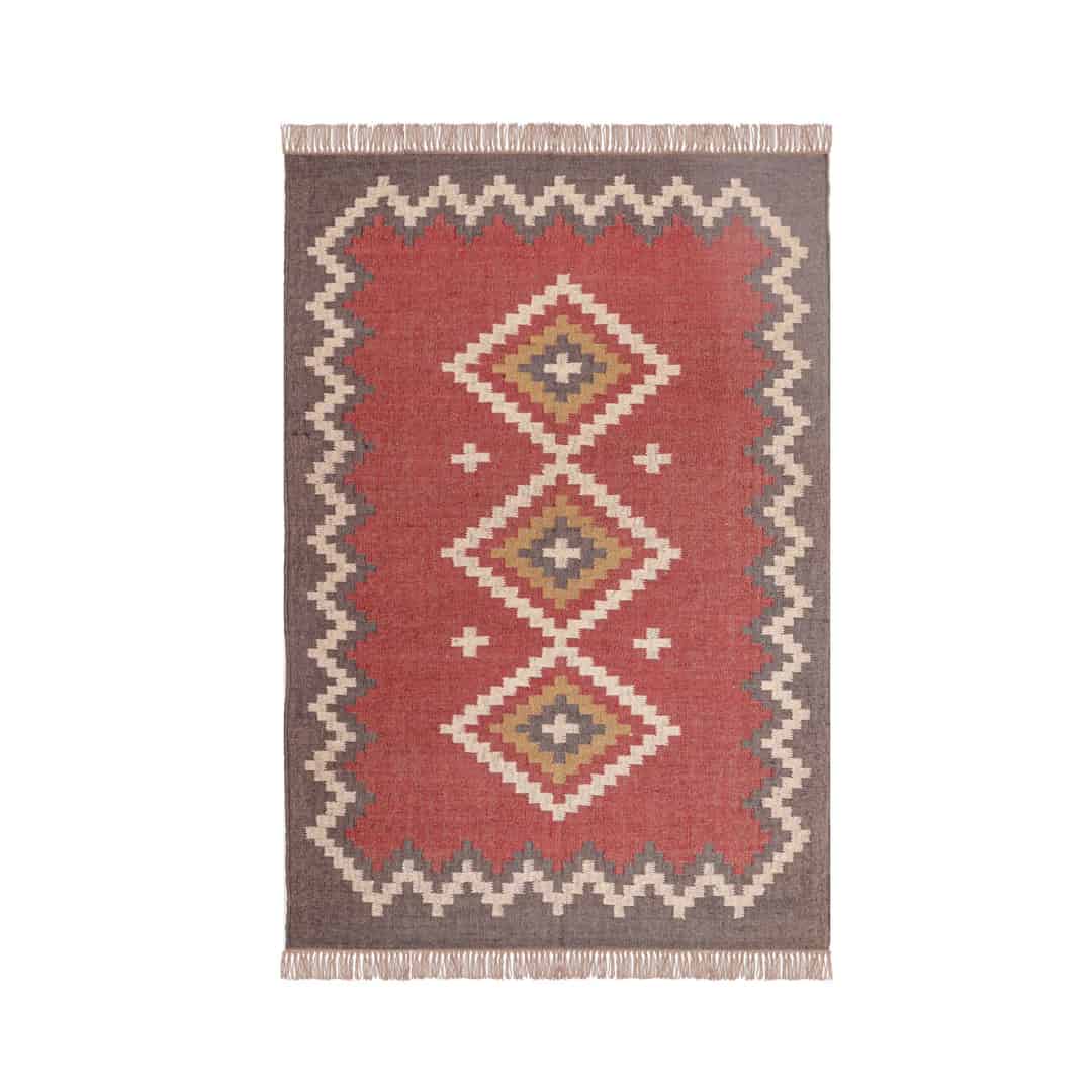 Stair Decor Multicolor Vintage Kilim Wool Jute Rug - Image 1