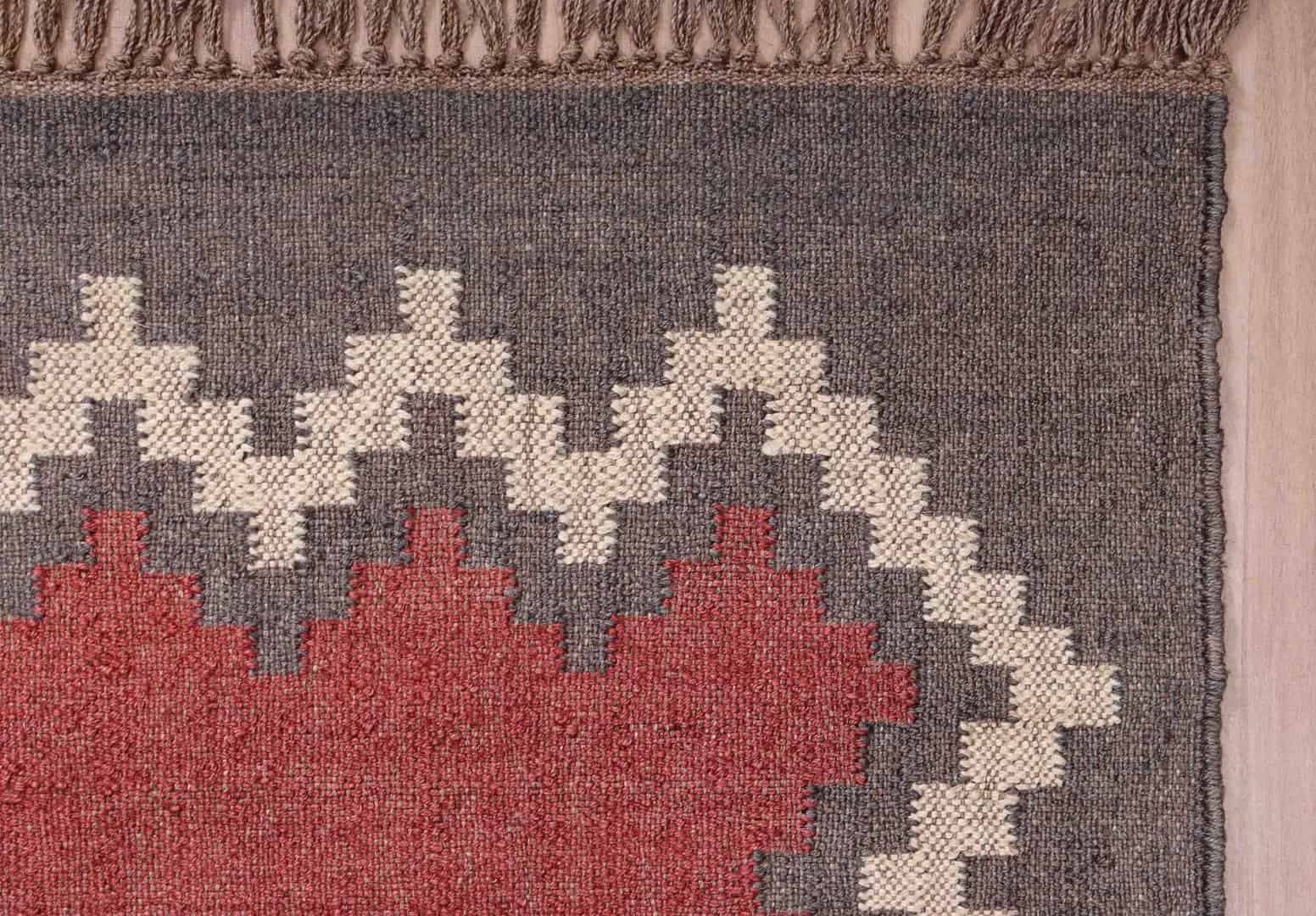 Stair Decor Multicolor Vintage Kilim Wool Jute Rug - Image 4