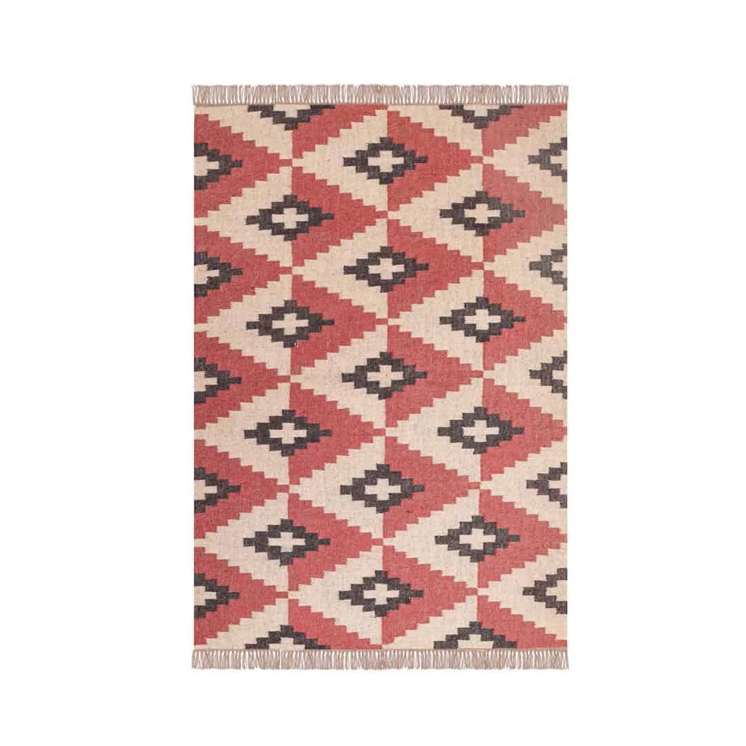 Reversible Handwoven Vintage Kilim Wool Jute Antique Rug - Image 1