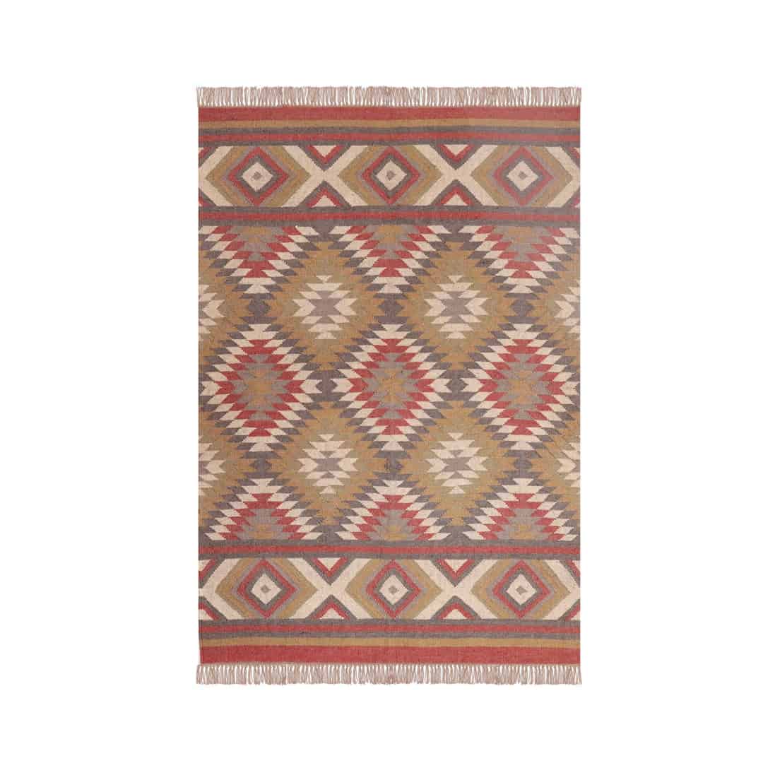 Home Decor Custom Size Bohemian Wool Jute Kilim Rugs - Image 1