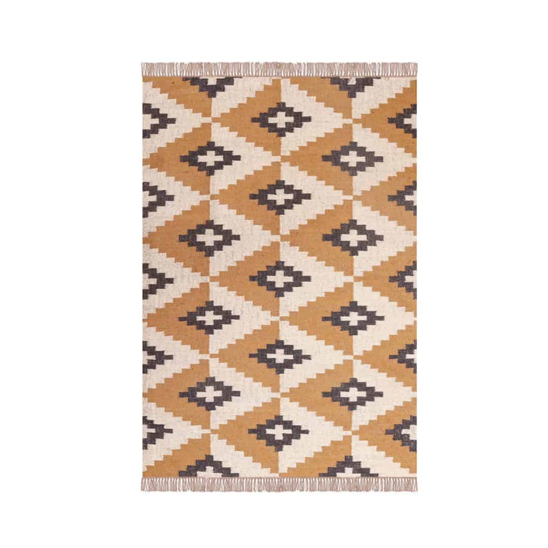Handwoven Multicolor Wool Jute Kilim Area Rug - Image 1
