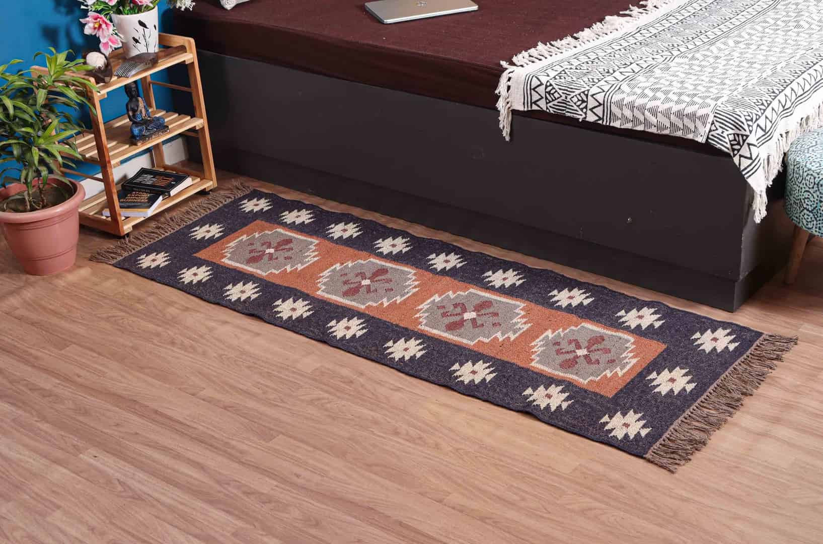 Handwoven Wool Jute Kilim Rugs - Image 3