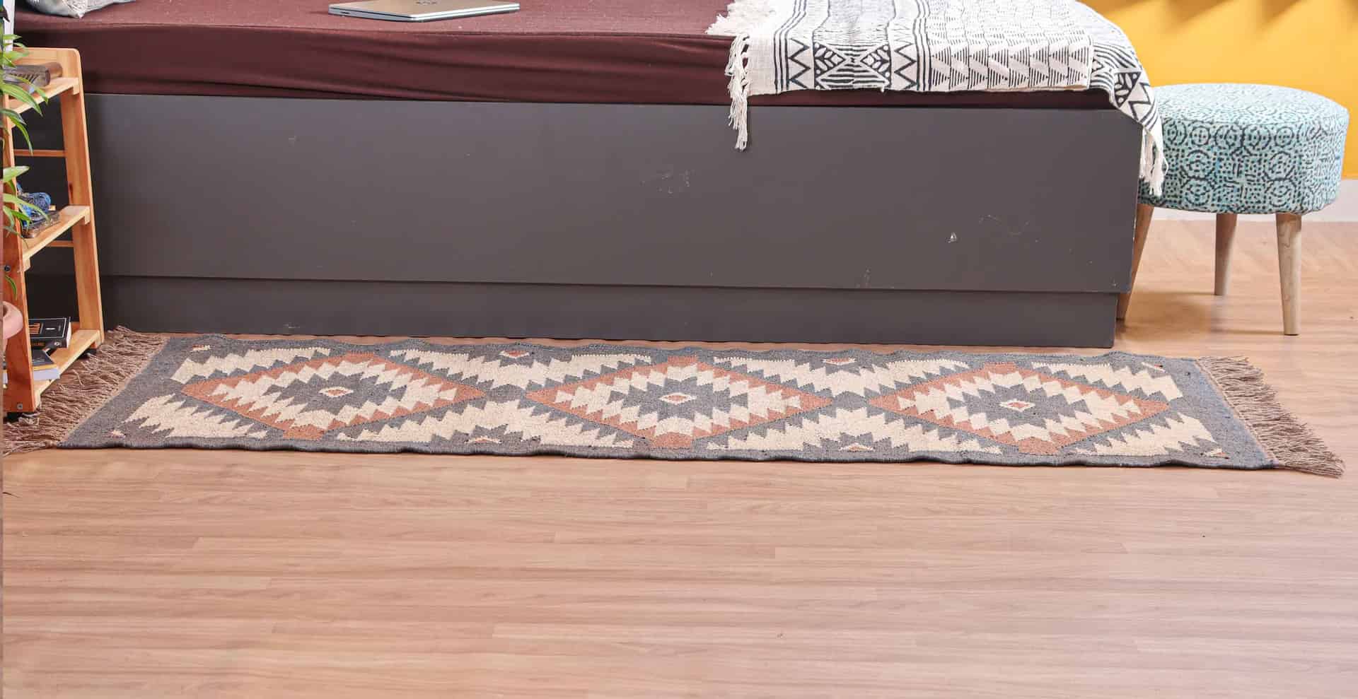 Vintage Kilim Wool Jute Rugs - Image 3