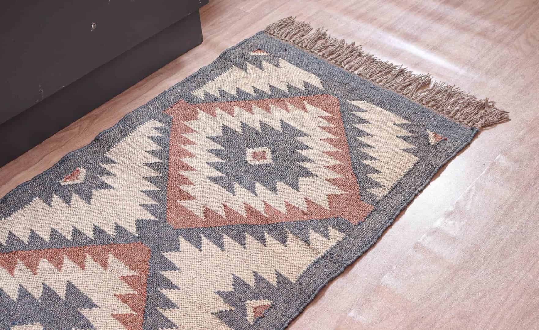 Vintage Kilim Wool Jute Rugs - Image 4