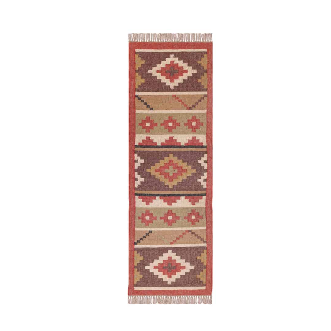 Wool Jute Kilim Runner Rug - Image 1
