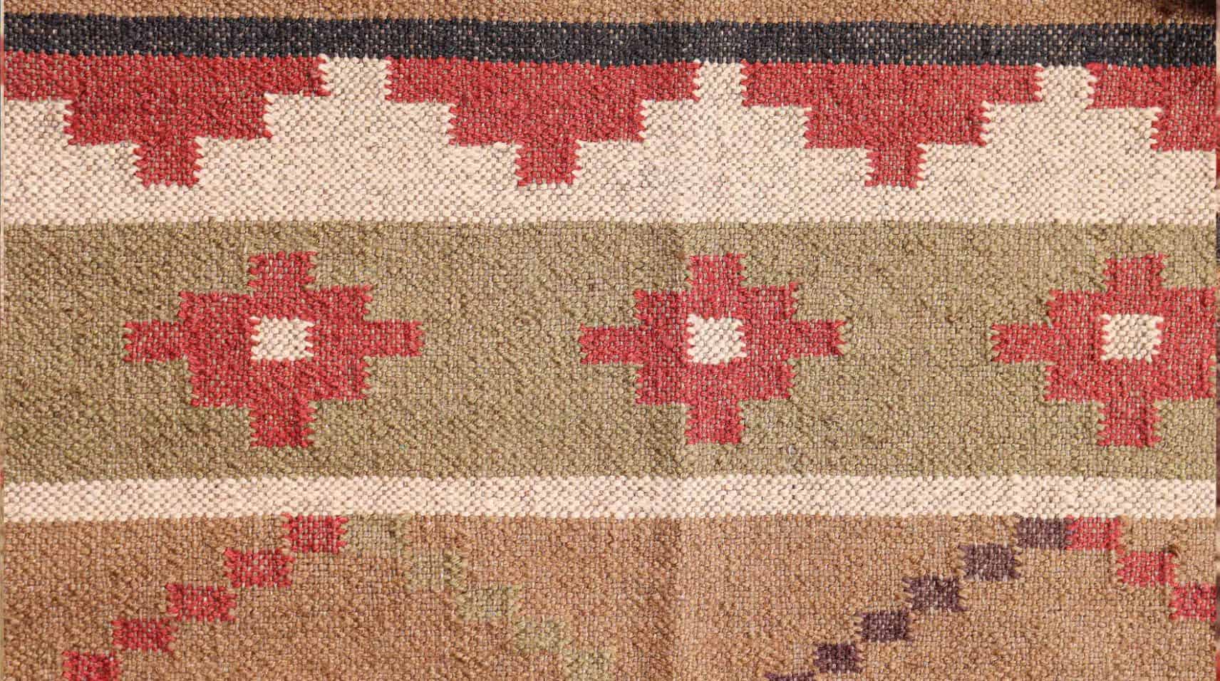 Wool Jute Kilim Runner Rug - Image 5