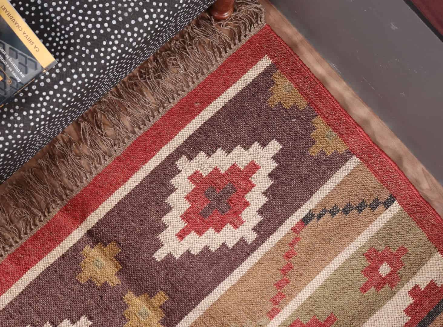 Wool Jute Kilim Runner Rug - Image 3
