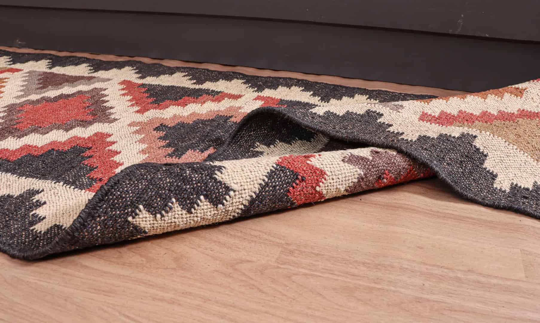 Indian Traditional Wool Jute Kilim Runner Rug - Image 5