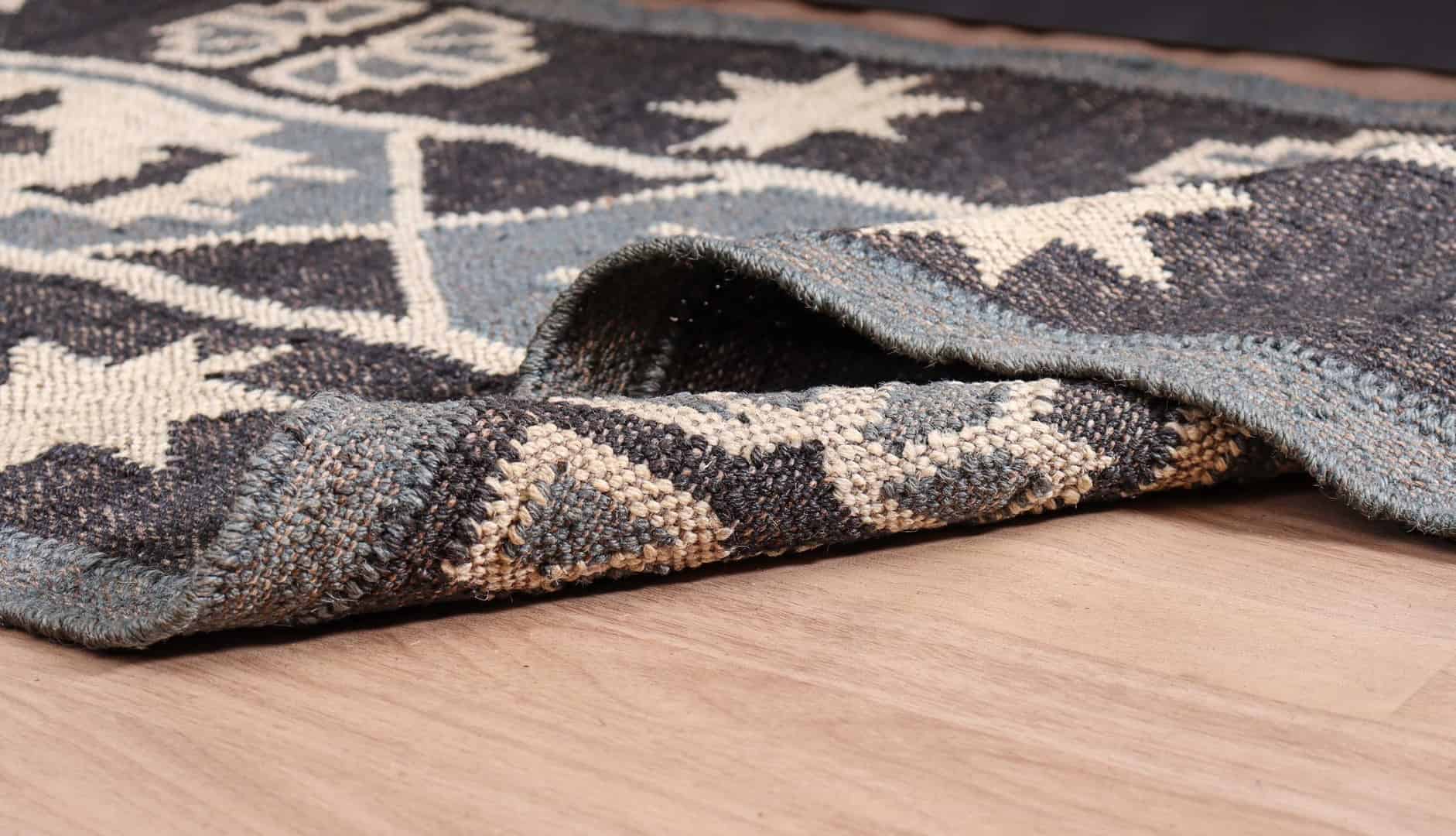 Geometric Shape Wool Jute Kilim Runner Rug - Image 5