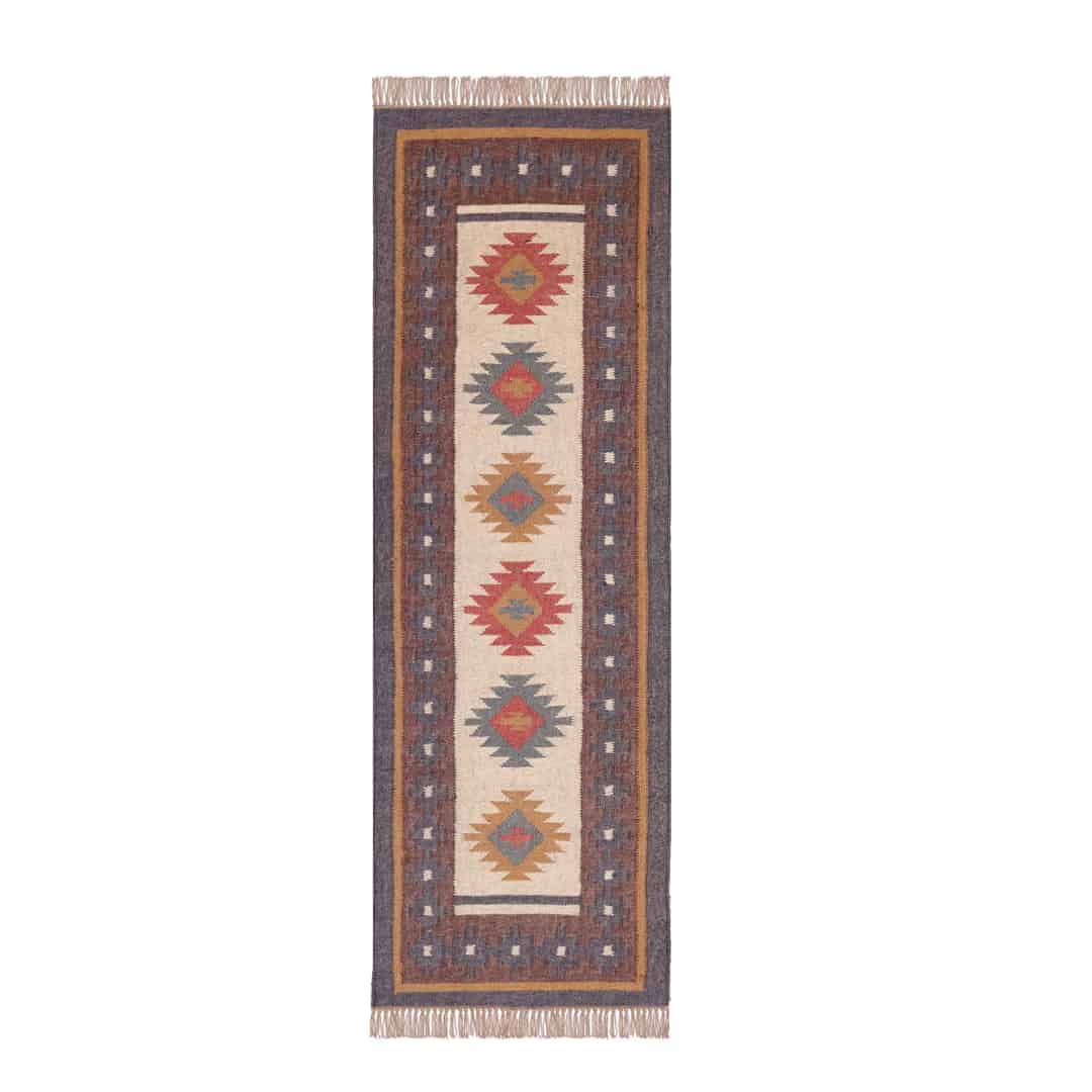 Indian Handmade Wool Jute Kilim Runner Rugs - Image 1