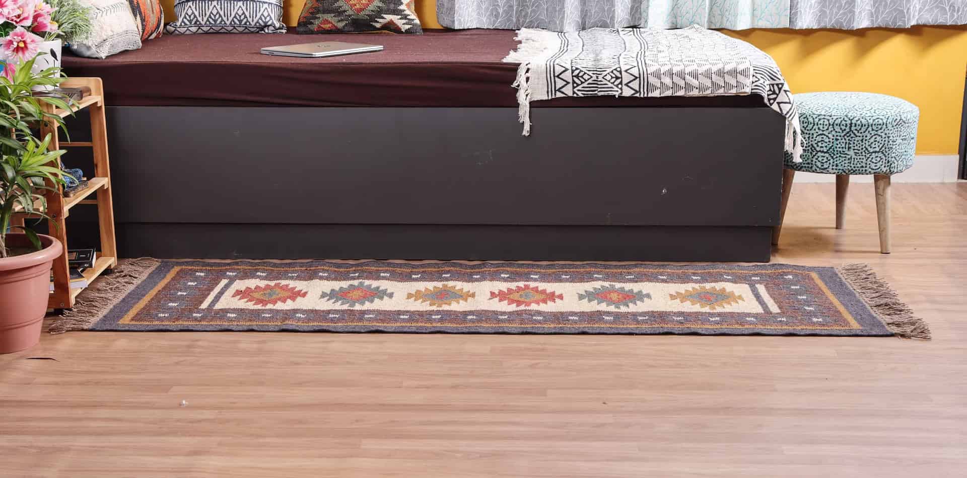 Indian Handmade Wool Jute Kilim Runner Rugs - Image 4