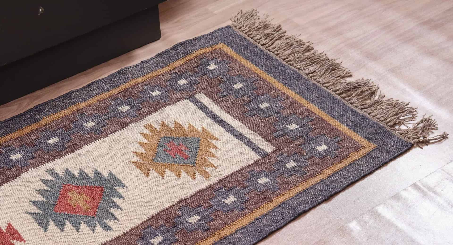 Indian Handmade Wool Jute Kilim Runner Rugs - Image 5