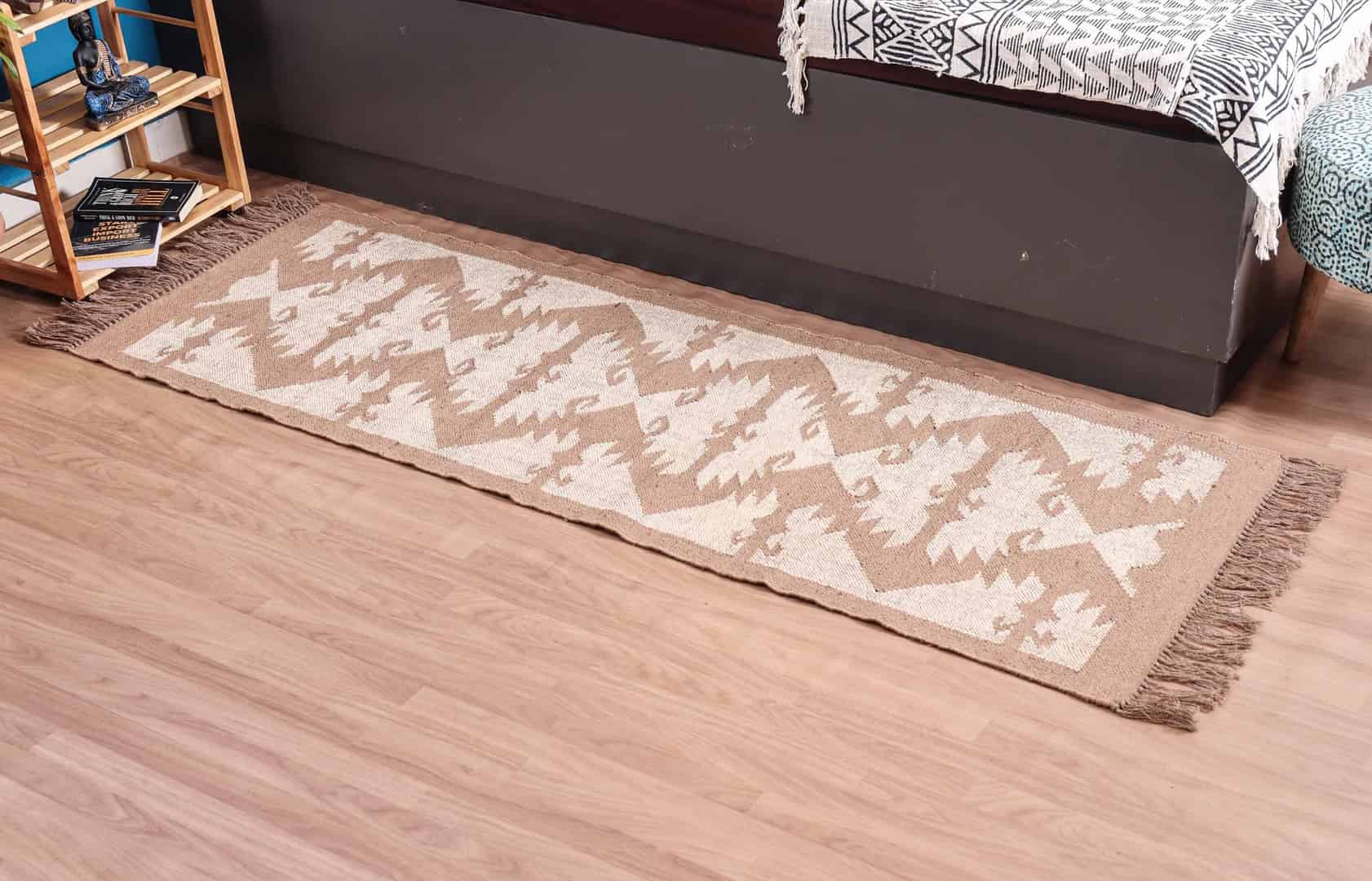 Home Decor Vintage Kilim Wool Jute Runner Rug - Image 3