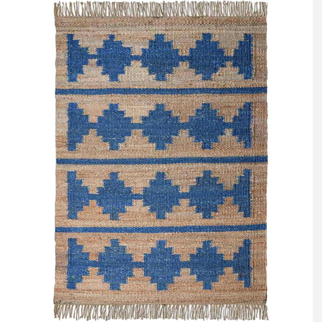 Indian Handmade Jute Hemp Rug - Image 1