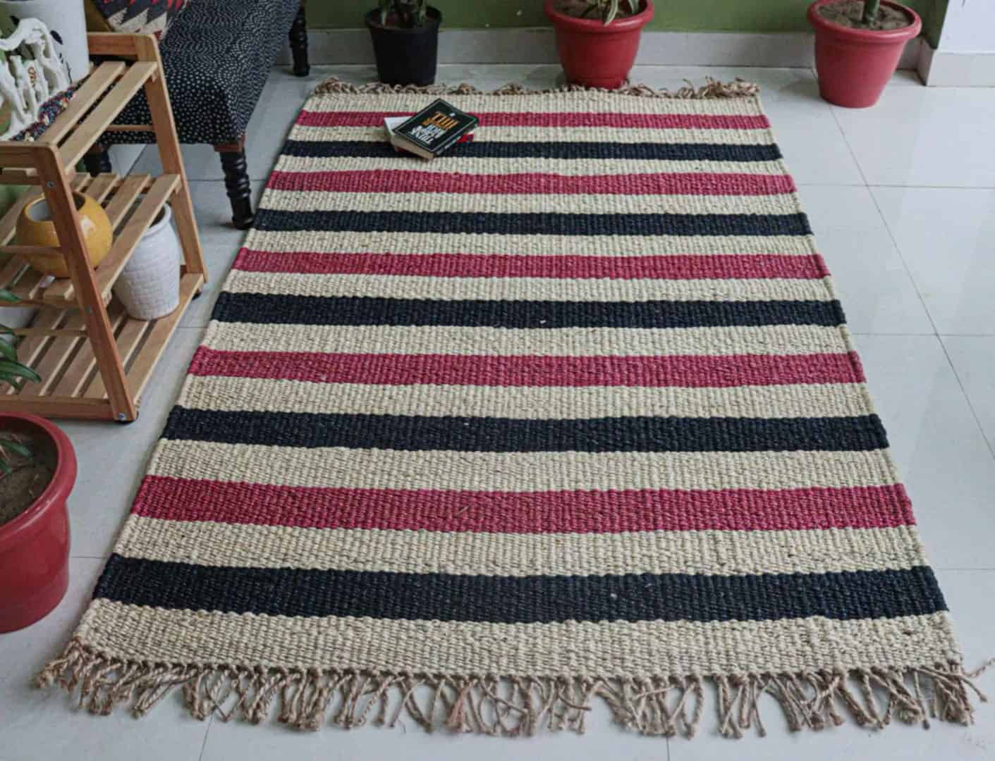 Handwoven Jute Hemp Entryway Area Rug - Image 2