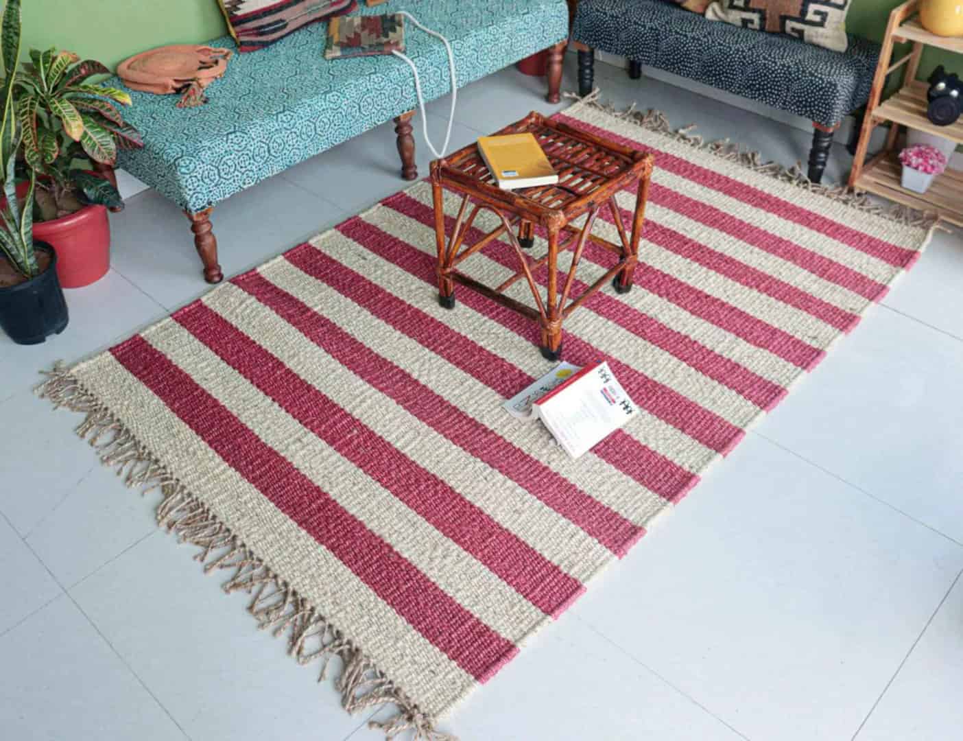 Custom Size Handwoven Hemp Rug - Image 3