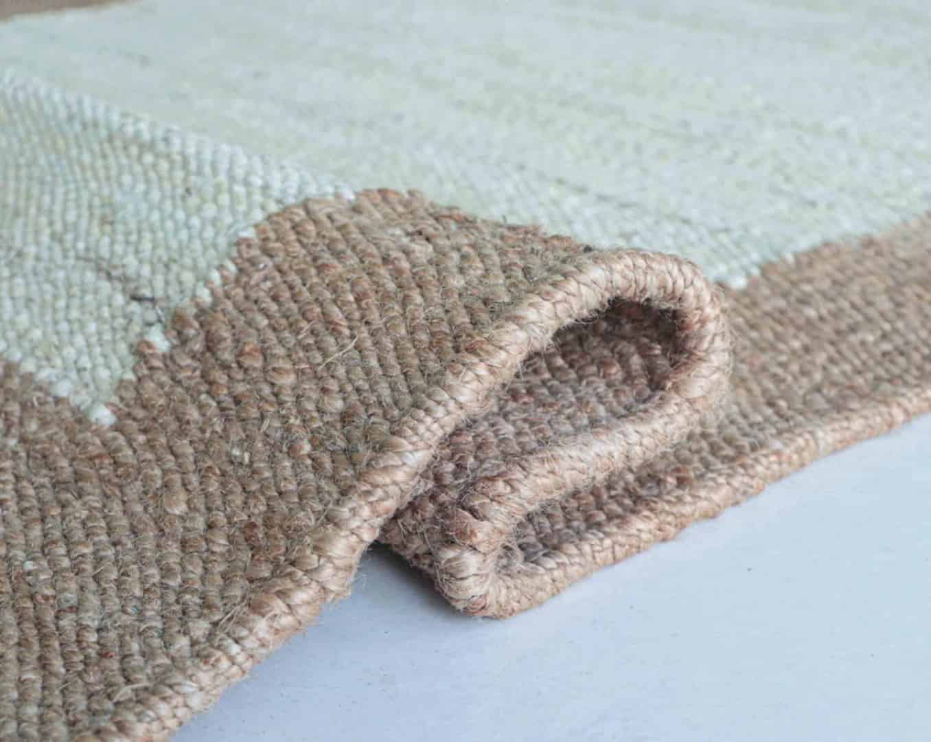 Handwoven Hemp Jute Rug with Fringes - Image 5