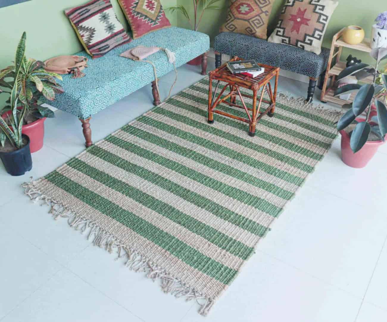 Home Decor Vintage Jute Hemp Rug - Image 3