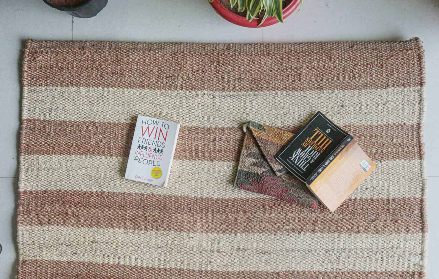 Custom Size Off White and Natural Striped Jute Hemp Rug - Image 3