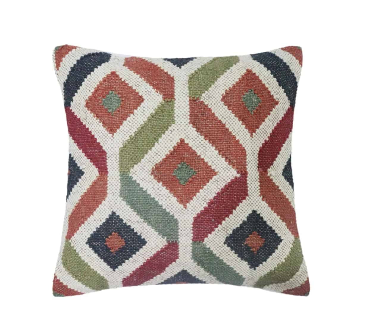 18x18 Inch Ethnic Vintage Wool Jute Pillowcases - Image 5