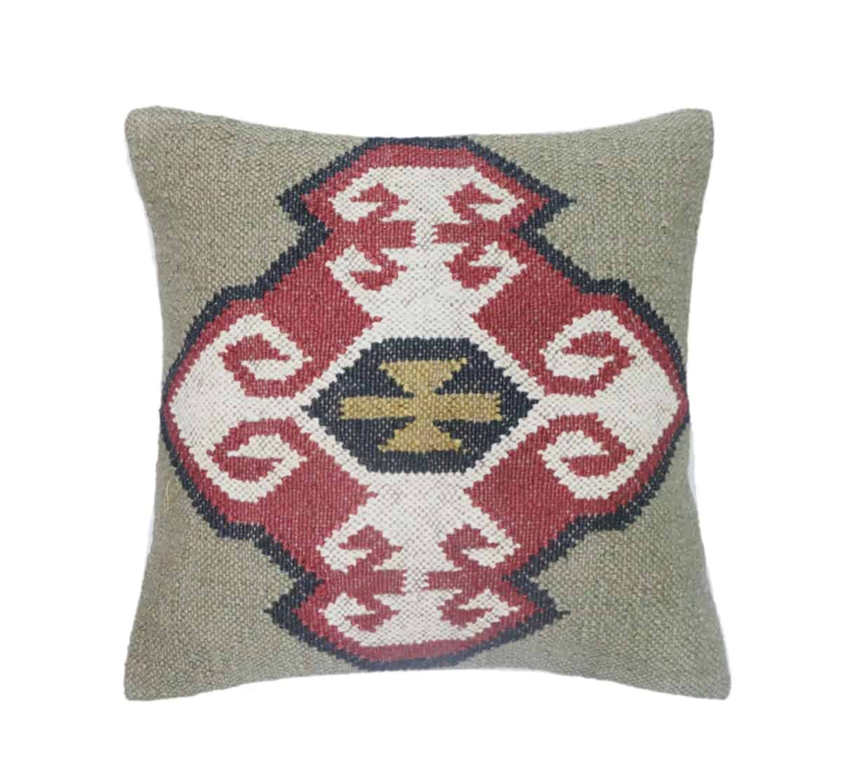 Indian Handmade Wool Jute Cushion Covers - Image 1