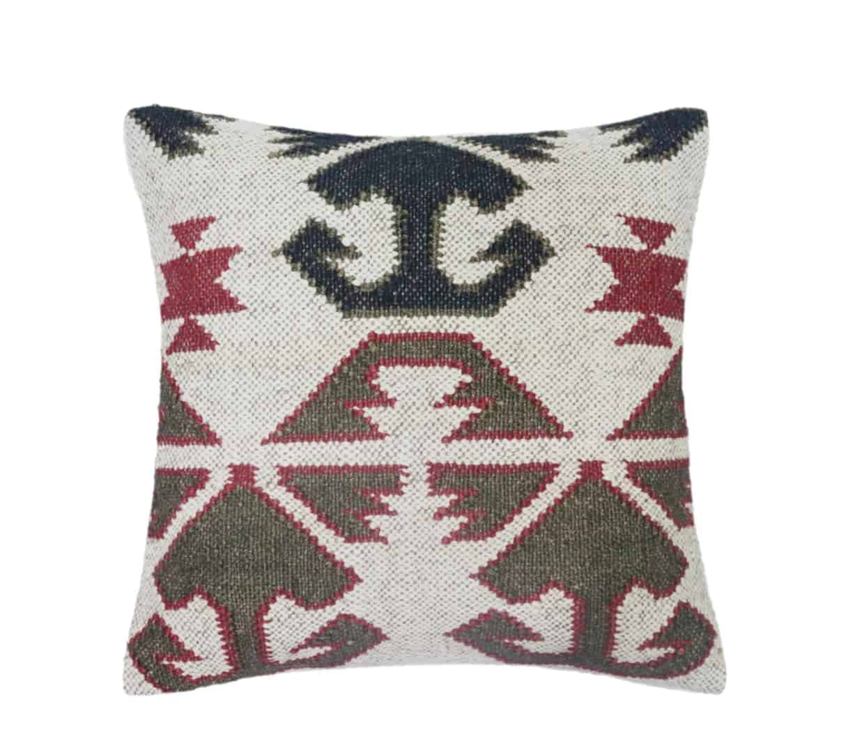 Handwoven Wool Jute Kilim Cushion Cover - Image 1