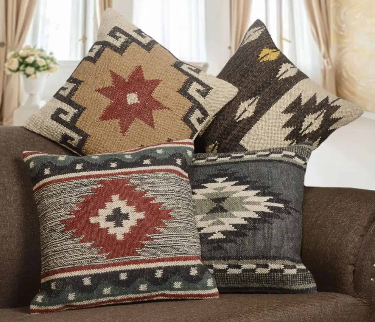 4 Set of Indian Handmade Kilim Cushions Cover - Image 2