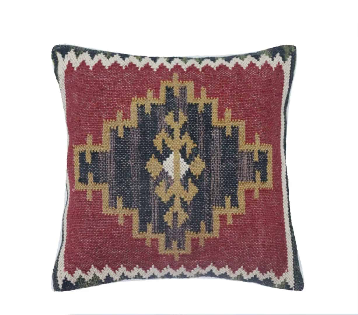 18x18 Inches Handmade Wool Jute Kilim Pillow Covers - Image 5