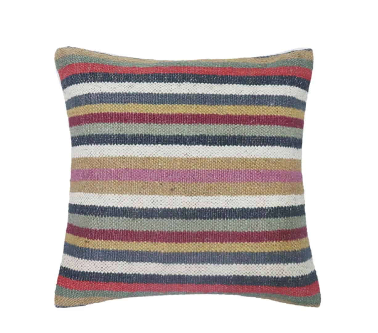 Handmade Vintage Kilim Wool Jute Cushion Cover - Image 1