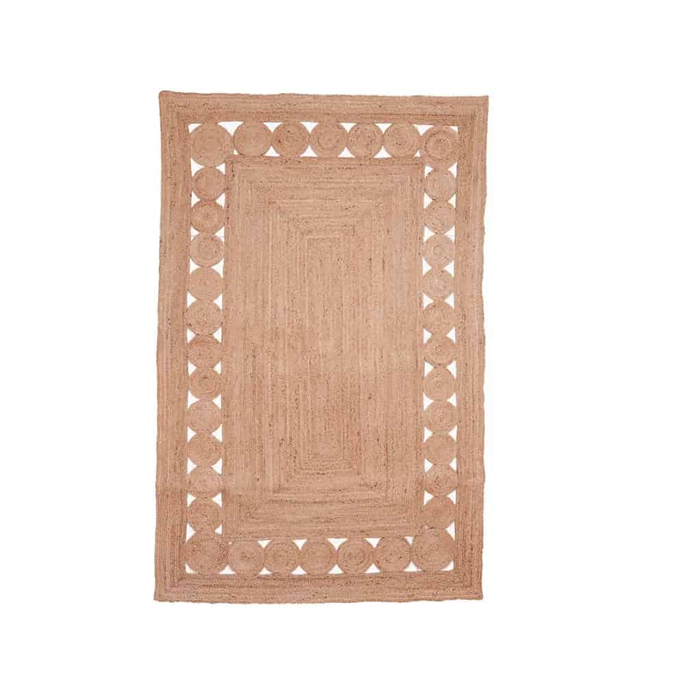 Hand Braided Scalloped Natural Jute Rug - Image 1