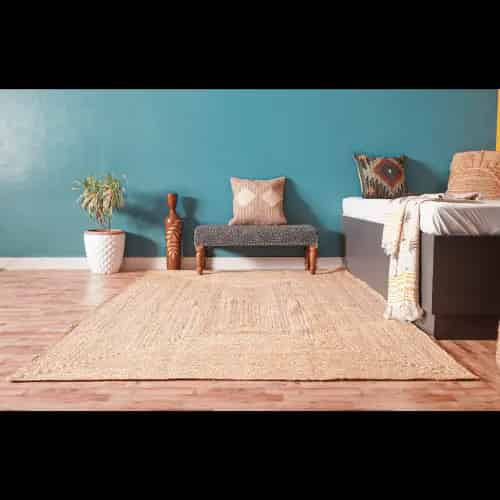 Hand Braided Natural Rounding Pattern Jute Rug  - Image 3