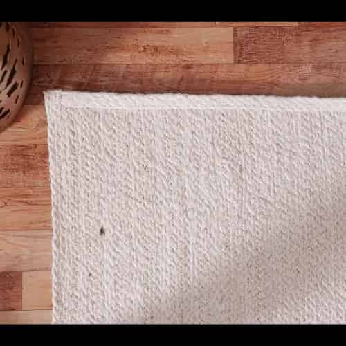 Solid White Hand Braided Jute Rug - Image 3