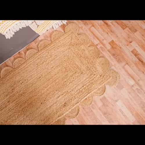 Natural Jute Hand Braided Scalloped Pattern Rug - Image 4