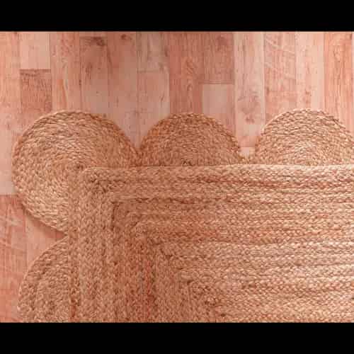 Natural Jute Hand Braided Scalloped Pattern Rug - Image 6