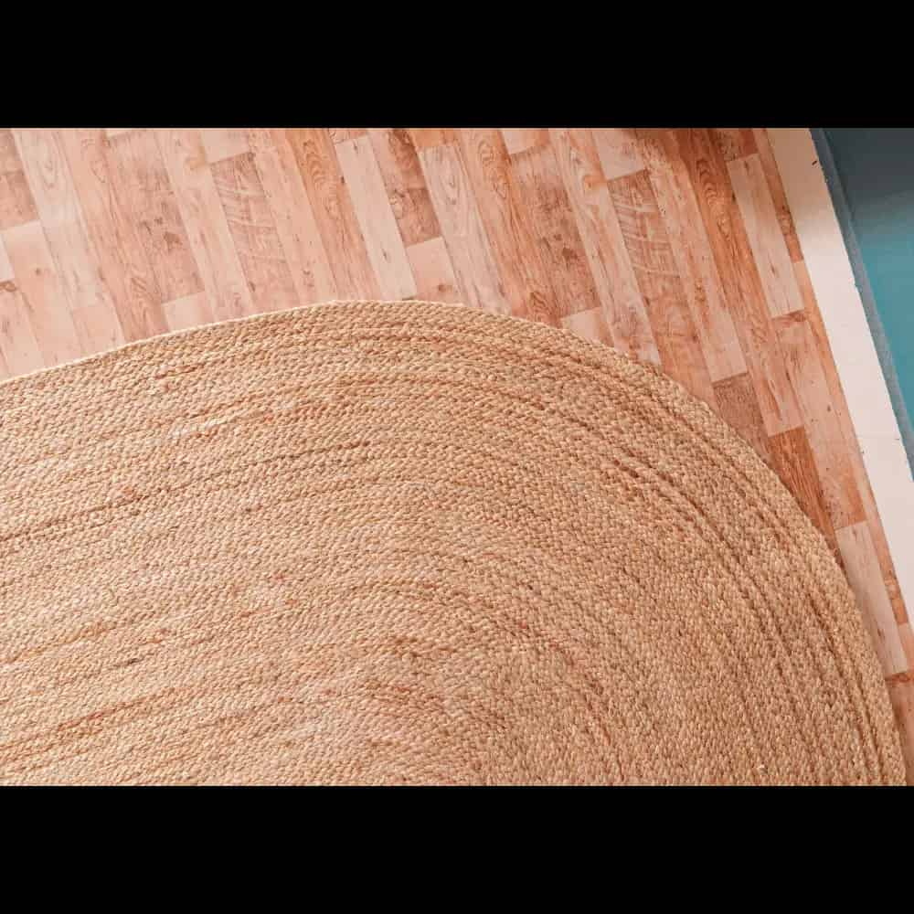 Indian Handmade Natural Oval Jute Rug - Image 7