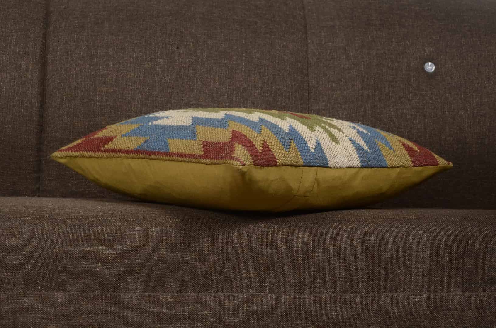 Wool Jute Kilim Square Cushion Cover - Image 2