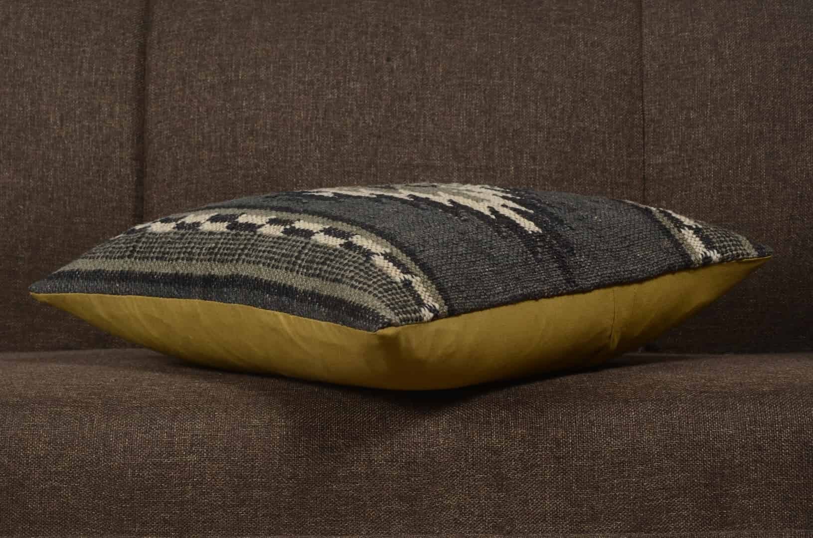 Turkish Wool Jute Kilim Pillowcases - Image 2